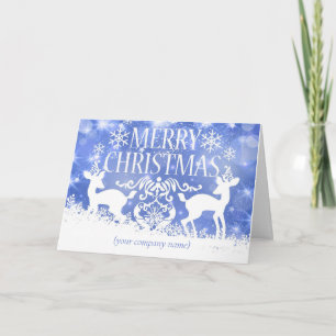 Corporate Christmas Card with Deer and Snowflakes