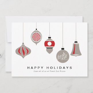 Corporate Christmas Card with Ornaments and Logo