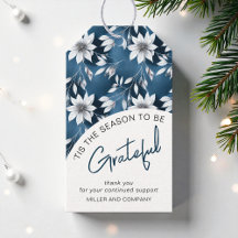 Corporate Christmas Grateful Blue Poinsettia