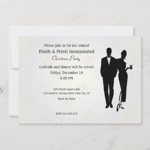 Corporate Christmas Party Black Tie Invitation