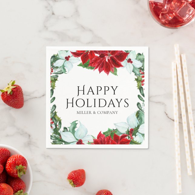 Corporate Christmas Party Modern Holiday Party Nap Napkin (Insitu)