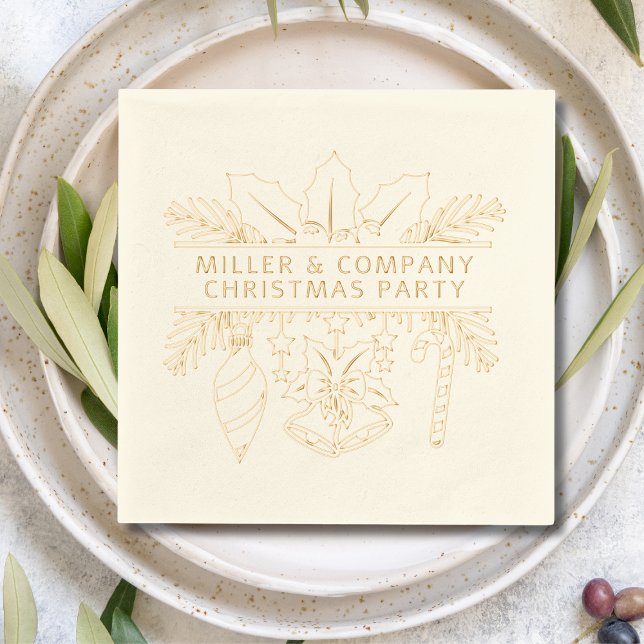 Corporate Christmas Party Personalised Foil Napkins (Creator Uploaded)