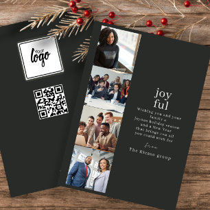 Corporate Christmas Personalised 4 Photo Collage Holiday Card