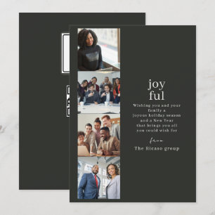 Corporate Christmas Personalised 4 Photo Collage Holiday Card