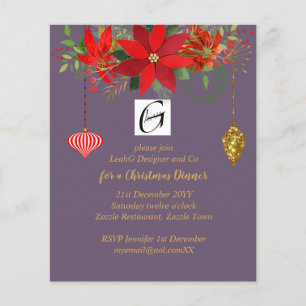 Corporate Christmas Poinsettia Mauve Gold Red