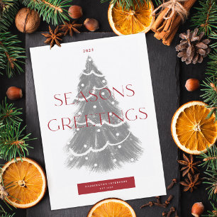 Corporate Christmas Tree Seasons Greetings Holiday Card