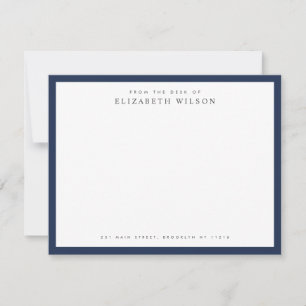 Corporate Classic Border Name Address Navy Blue  Card