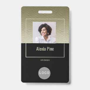 Corporate Classy Gold Employee ID Logo Name Photo Badge