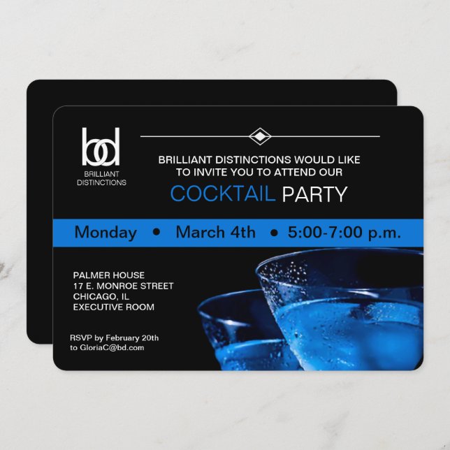 corporate cocktail party invitation (Front/Back)