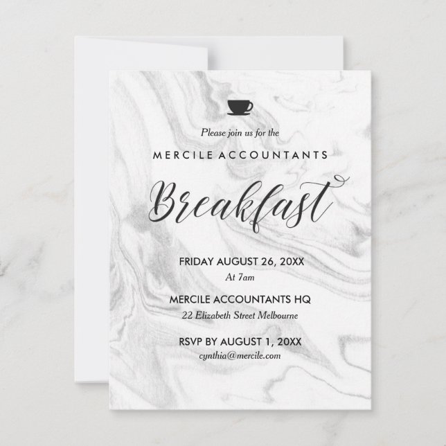 Corporate Company Business Work Breakfast Invitation (Front)
