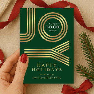 Corporate Company Logo Christmas Green & Gold