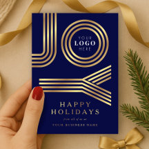 Corporate Company Logo Christmas Navy & Gold