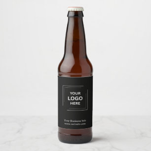 Corporate Company Minimalist Custom Black Business Beer Bottle Label