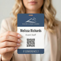Corporate Conference Event QR Code Blue ID