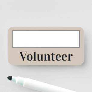 Corporate, Conservative "Volunteer" Name Tag