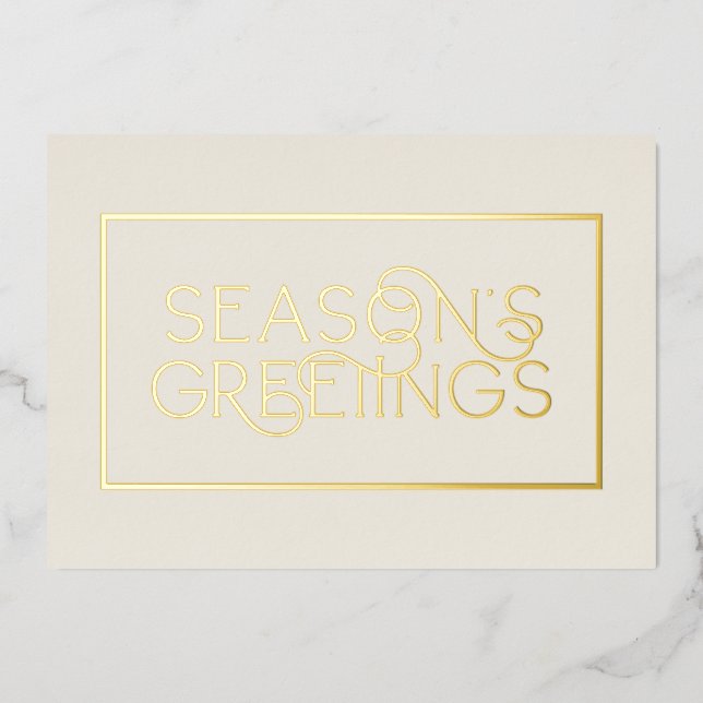 Corporate Cream & Gold Frame Seasons Greetings (Front)