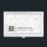 Corporate Custom Logo Modern White Marble Business Card Holder<br><div class="desc">Corporate Custom Logo Modern White Marble Business Card Holder.</div>