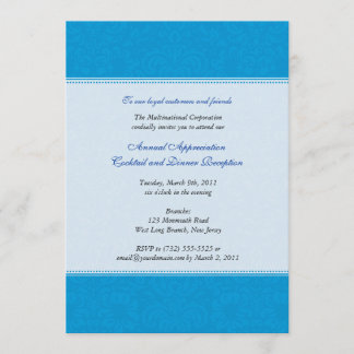 Corporate Damask Cerulean Invitation