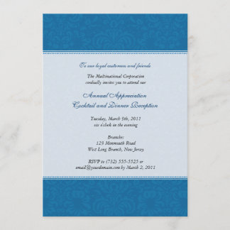 Corporate Damask Cobalt Invitation