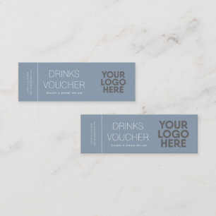 Corporate Drink Voucher Logo Dusty Blue Mini Card