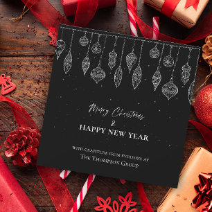 Corporate Elegant Black White Christmas New Year