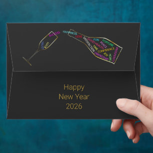 Corporate Elegant New Year 2026 Motivation Bottle Envelope