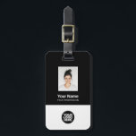 Corporate Employee Photo, Bar Code, Logo, Name Luggage Tag<br><div class="desc">Easily personalise this Custom Employee Name Luggage Tag with Photo, Scan Bar Code and business logo. A simple business design in black and white colours fully customisable in front and back sizes, sans-serif basic and modern fonts and a professional and clear look. Perfect as Employee Business Travel Gadgets, Travel Accessories...</div>