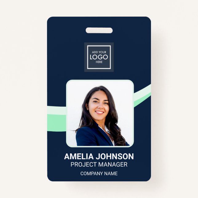 Corporate Employee Photo Logo ID Badge (Front)