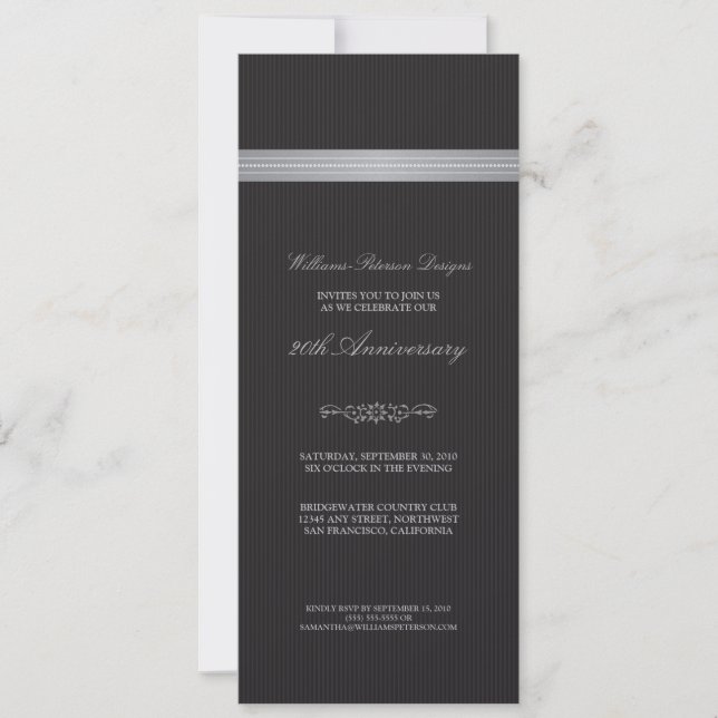 Corporate Event Ribbon Invitation (silver) (Front)
