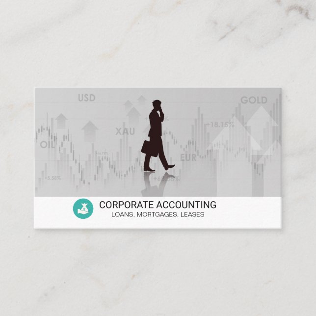 Corporate Finance | Accounting | Stock Charts Business Card (Front)