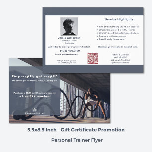Corporate Fitness Gift Certificate Promotion Flyer