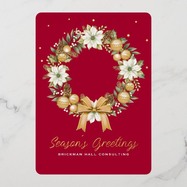 Corporate Foil Holiday Red Card (Front)