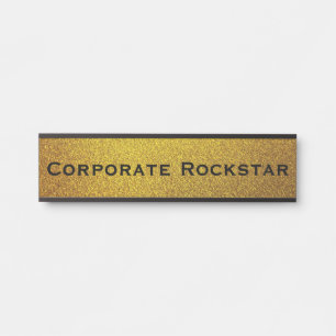Corporate Funny Black & Gold Office Door Sign