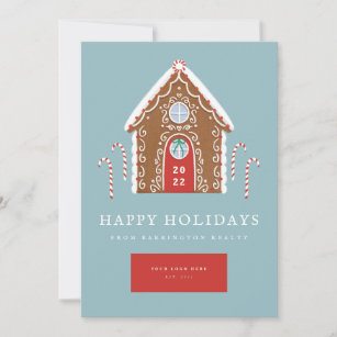 Corporate Gingerbread Cottage Realty Holiday Card