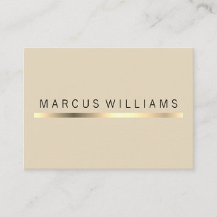 Corporate Gold Bar Accent / Beige Business Card