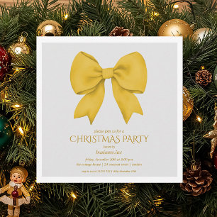 Corporate Gold Bow Christmas Holiday Party Invitation