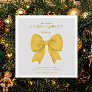 Corporate Gold Bow Christmas Holiday Party Invitation