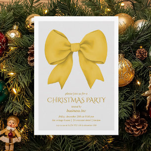 Corporate Gold Bow Christmas Holiday Party Invitation