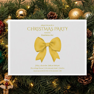Corporate Gold Bow Christmas Holiday Party Invitation