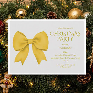 Corporate Gold Bow Christmas Holiday Party Invitation