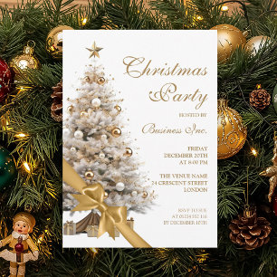 Corporate Gold Christmas Tree Holiday Party Invitation
