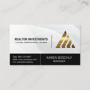 Corporate Gold Metallic Logo Commercial Finance Business Card