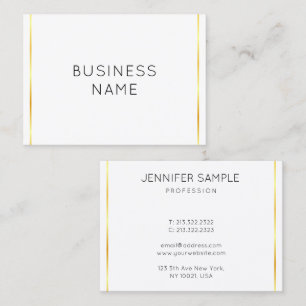 Corporate Gold White Modern Elegant Minimalist Business Card