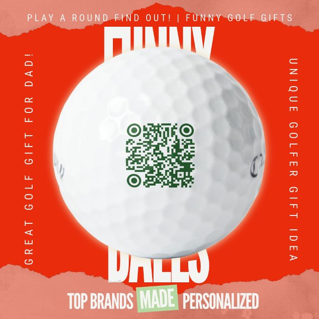 Corporate Golf Outing Promo Scannable QR Callaway Balls (Custom Funny Golf Ball Gifts for Dad From Play A Round Find Out, "Scannable business link")