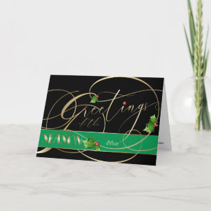 Corporate Greetings of the Season Gold Calligraphy Card
