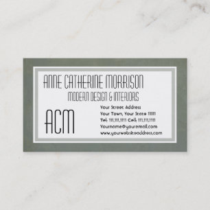 Corporate Grey Green Italian Grunge Vintage Effect Business Card
