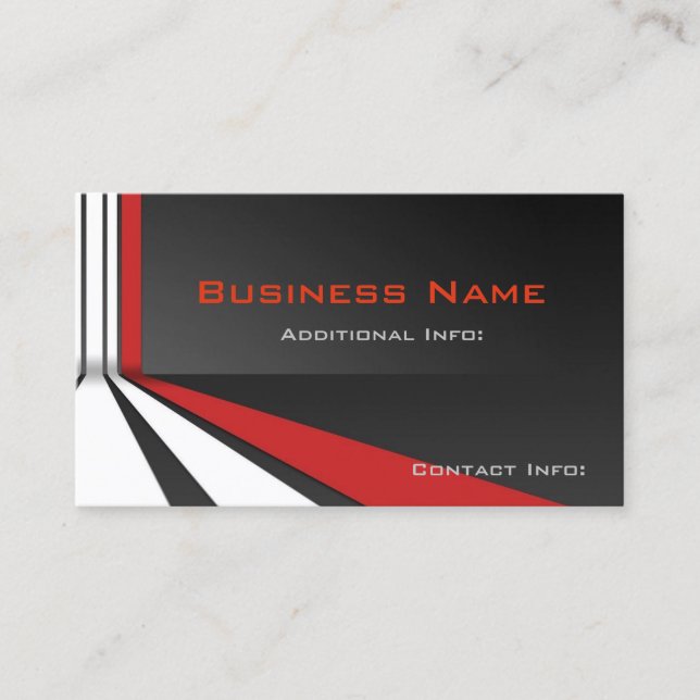 Corporate Grey Red & White Business Card (Front)