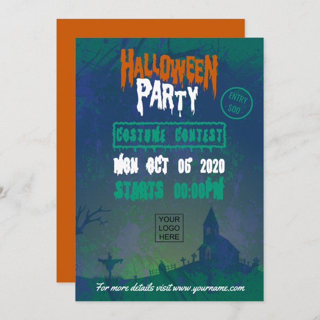 Corporate Halloween Costume Party Invitation (Front/Back)