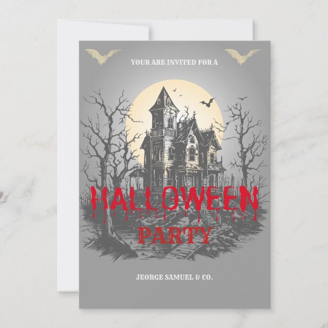 Corporate Halloween Party Invitation | Custom Logo (Front)