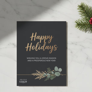 Corporate Happy Holidays Black & Gold Holiday Logo